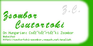 zsombor csutortoki business card